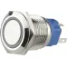 TYJ 19-271 Кнопка металлическая плоская с подсветкой, 1NO + 1NC, красная 24V.