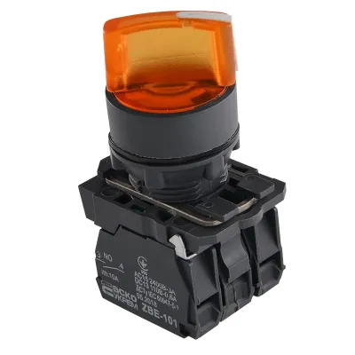 TB5-AK125M5 Кнопка желтая поворотная 2-поз. С подсветкой ACKO A0140010167
