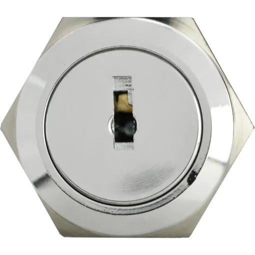 TY 19C-K11/2 Кнопка металлическая с ключом 2-х позиционная 1NO + 1NC.