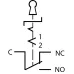TY 19C-K11/2 Кнопка металлическая с ключом 2-х позиционная 1NO + 1NC.