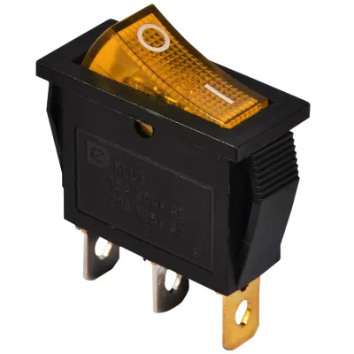 KCD3-101N 220V YL/B Переключатель 1 кл. Желтый с подсветкой ACKO A0140040029