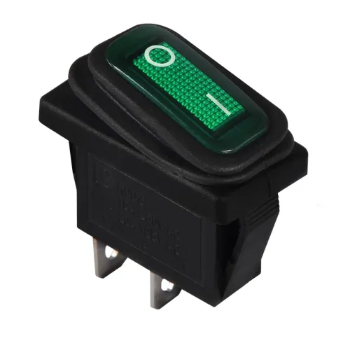 KCD3-101W GR/B Переключатель 1 кл. Зеленый влагозащищенный