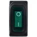KCD3-101NW GR/B 220V Переключатель 1 кл. Вологозах. Зеленый с подсветкой