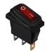 KCD3-101NW R/B 220V Переключатель 1 кл. Вологозах красный с подсветкой