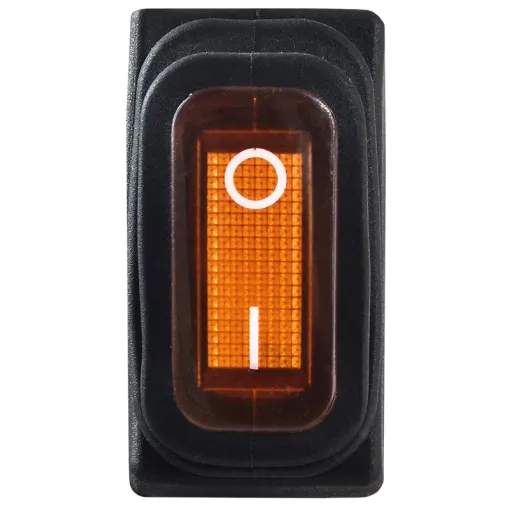 KCD3-101NW YL/B 220V Переключатель 1 кл. Вологозах. Желтый с подсветкой