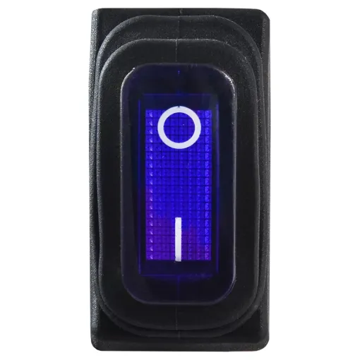 KCD3-101NW BL/B 220V Переключатель 1 кл. Вологозах. Синий с подсветкой