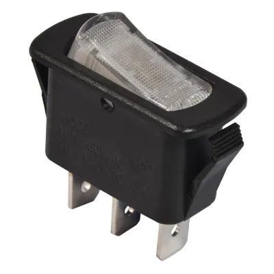 KCD3-101N-12 WH/B 220V Перемикач 1 клав. білий з підсвічуванням АСКО A0140040039
