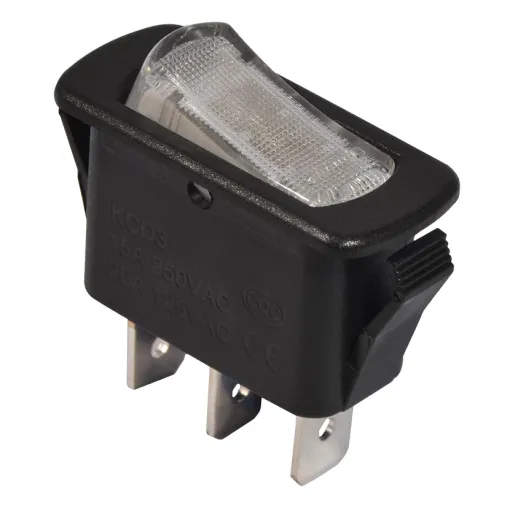KCD3-101N-12 WH/B 220V Переключатель 1 кл. Белый с подсветкой