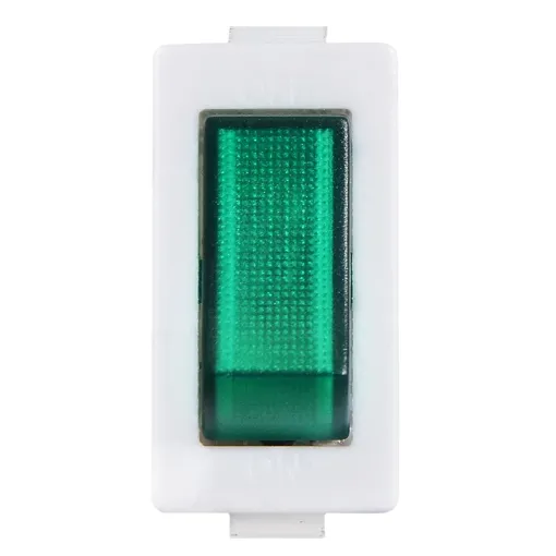KCD3-101N-13 GR/WH 220V Переключатель 1 кл. Зеленый с подсветкой