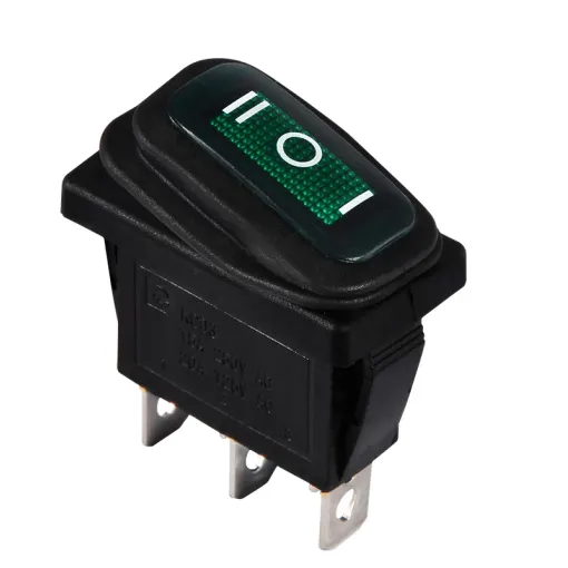 KCD3-103W GR/B Переключатель 1 кл. Перекидной влагозащищенный зеленый