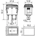 KCD1-2-101NW BL/B 220V Переключатель 1 кл. Вологозах. Синий с подсветкой