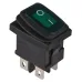 KCD1-4-201NW GR/B 220V Переключатель 1 кл. Вологозах. Зеленый с подсветкой