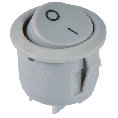 KCD1-5-101 Grey/Grey Переключатель 1 кл. Круглый серый ACKO A0140040069