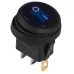 KCD1-8-101NW BL/B 220V Перемикач 1 клав.круглий вологозах. синій з підсвічуванням