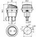 KCD1-8-101NW GR/B 220V Перемикач 1 клав.круглий вологозах. зелений з підсвічуванням