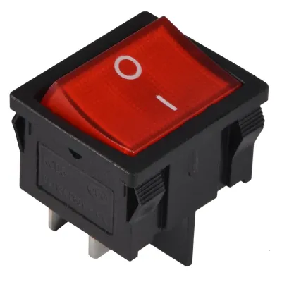 KCD1-6-201N R/B 220V Переключатель 1 кл. Красный с подсветкой ACKO A0140040082