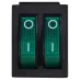 KCD2-2101N C3-GR/B 220V Перемикач 2 клав. зелений з підсвічуванням
