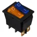 KCD2-2101N BL+YL/B 220V Перемикач 2 клав. жовтий+синій з підсвічуванням