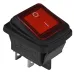 KCD2-201NW R/B 220V Переключатель 1 кл. Вологозах. Красный с подсветкой