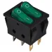 KCD2-5-2101N GR/B 220V Переключатель 2 кл. Зеленый с подсветкой