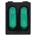 KCD2-5-2101N GR/B 220V Переключатель 2 кл. Зеленый с подсветкой