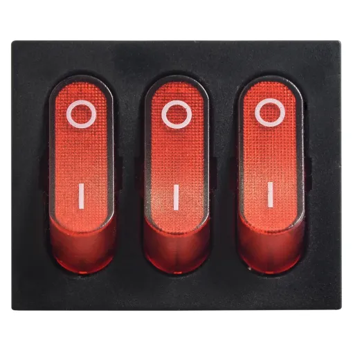 KCD2-3101N R/B 220V Переключатель 3 кл. Красный с подсветкой