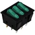 KCD2-3101N GR/B 220V Переключатель 3 кл. Зеленый с подсветкой