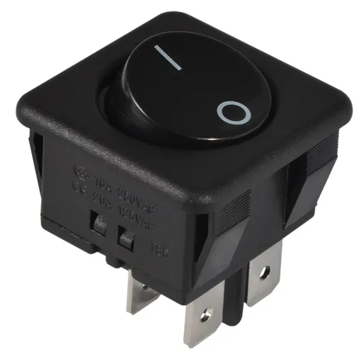 KCD2-10-201 B/B Переключатель 1 кл. (Черная круглая клавиша)
