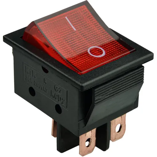 KCD2-6-201N R/B 30 А 220V Переключатель 1 кл. Красный с подсветкой