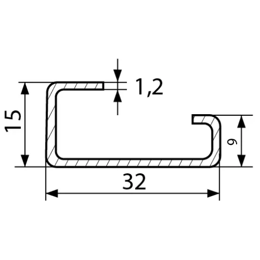Din-рейка TH(TS)-32 (1м/шт)