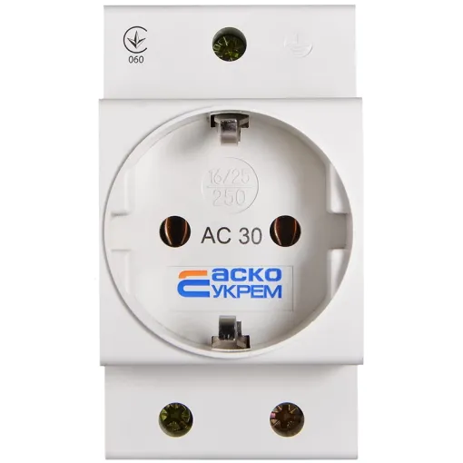 Розетка з заземленням AC30 2Р+РЕ