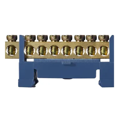 BC-508 6х9 8 отв. Нульова шина з ізолятором на Din-рейку АСКО A0150120033