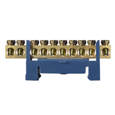 BC-510 6х9 10 отв. Нульова шина з ізолятором на Din-рейку АСКО A0150120034