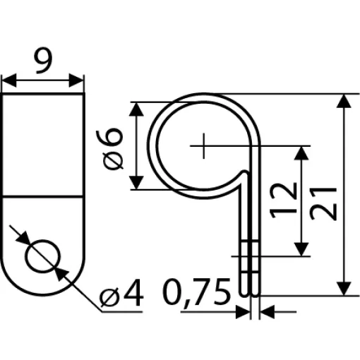 CHS 1/4R Скоба кабельная (100 шт.)