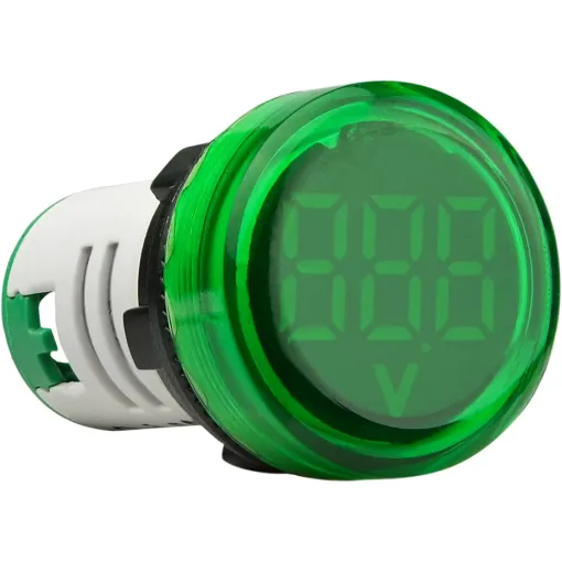 Круглый цифровой измеритель напряжения ED16-22VD 30-500В АС (зеленый)