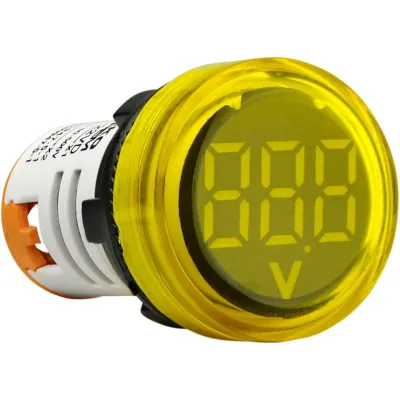 Круглый цифровой измеритель напряжения ED16-22VD 30-500В АС (желтый) ACKO A0190010018