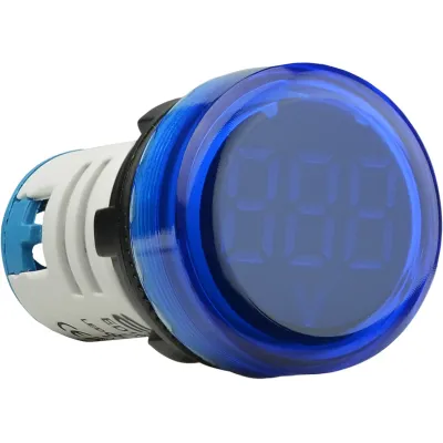 Круглый цифровой измеритель напряжения ED16-22VD 30-500В АС (синий) ACKO A0190010019