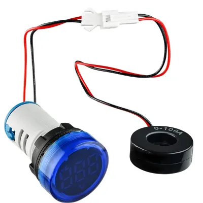 Круглый цифровой измеритель тока ED16-22AD 0-100A (синий) ACKO A0190010027