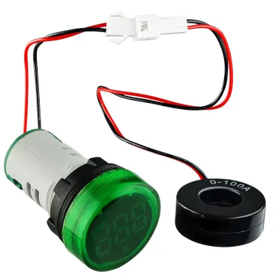Круглый цифровой измеритель тока ED16-22AD 0-100A (зеленый) ACKO A0190010028