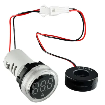 Круглый цифровой измеритель тока ED16-22AD 0-100A (белый) ACKO A0190010030