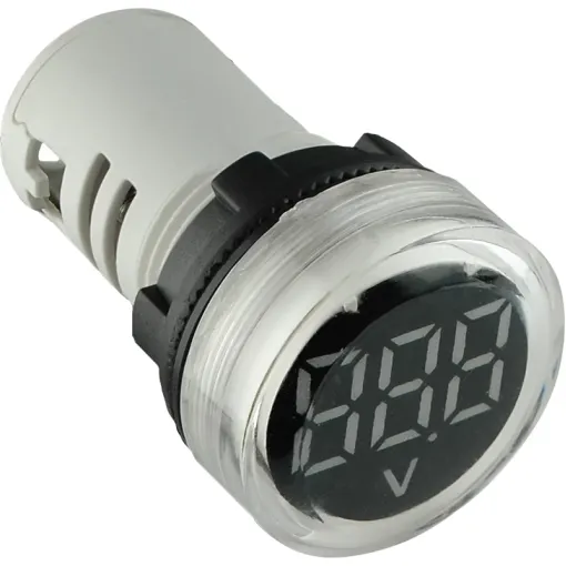 Круглый цифровой измеритель напряжения ED16-22VD 30-500В АС (белый)