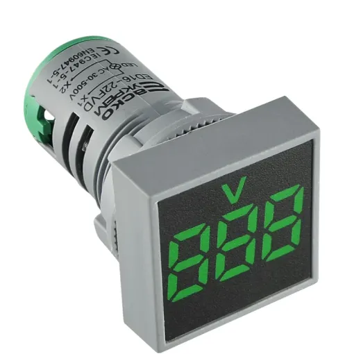 Квадратный цифровой измеритель напряжения ED16-22FVD 30-500В АС (зеленый) Квадратный цифровой измеритель напряжения ED16-22FVD 30-500В АС (зеленый)