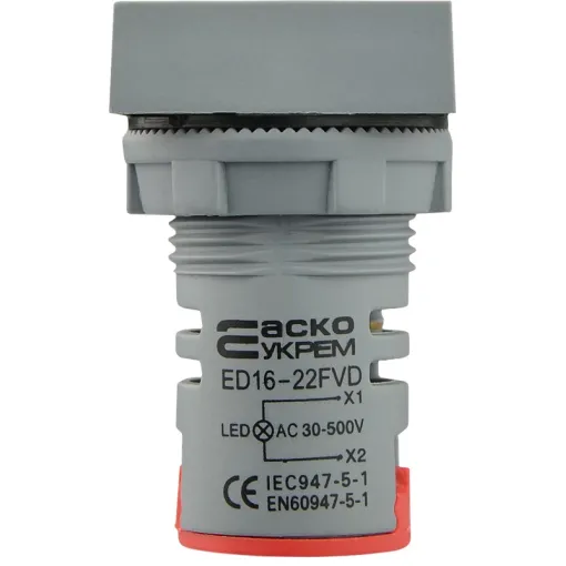 Квадратный цифровой измеритель напряжения ED16-22FVD 30-500В АС (красный)