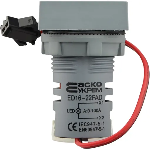 Квадратный цифровой измеритель тока ED16-22FAD 0-100A (белый)