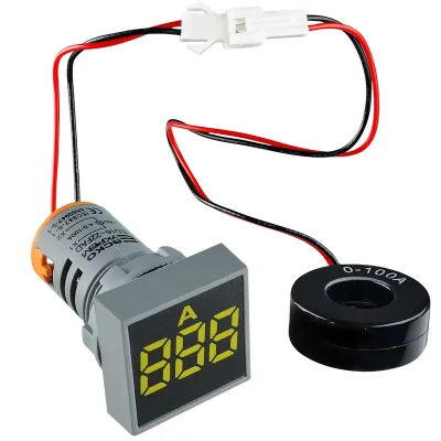 Квадратный цифровой измеритель тока ED16-22FAD 0-100A (желтый) ACKO A0190010038 Квадратный цифровой измеритель тока ED16-22FAD 0-100A (желтый) ACKO A0190010038