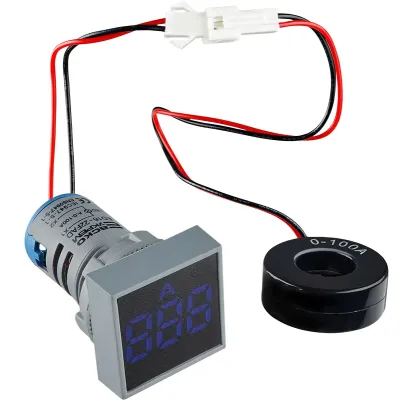 Квадратный цифровой измеритель тока ED16-22FAD 0-100A (синий) ACKO A0190010041 Квадратный цифровой измеритель тока ED16-22FAD 0-100A (синий) ACKO A0190010041