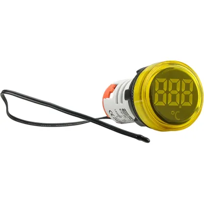 Круглый цифровой измеритель температуры ED16-22WD -25С - 150С (желтый) ACKO A0190010045