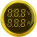 Круглый цифровой измеритель универсальный тока + напряжения ED16-22 VAD 0-100A, 50-500В (желтый)