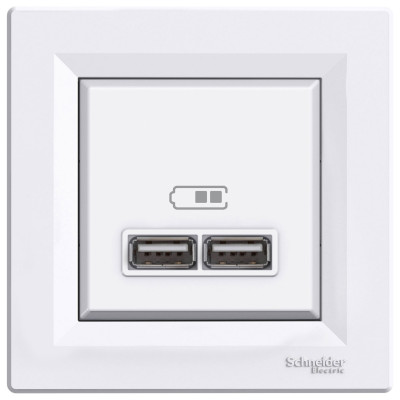 USB розетка 2,1A белая ASFORA EPH2700221