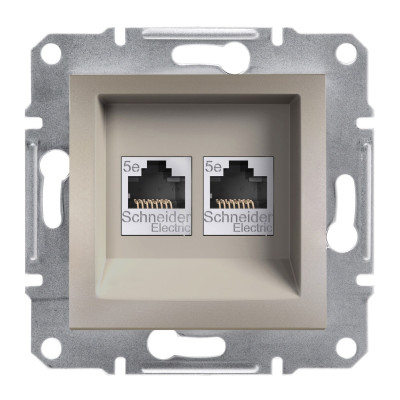 Розетка комп`ютерна RJ45 UTP КАТ. 5Е подвійна ASFORA бронза EPH4400169